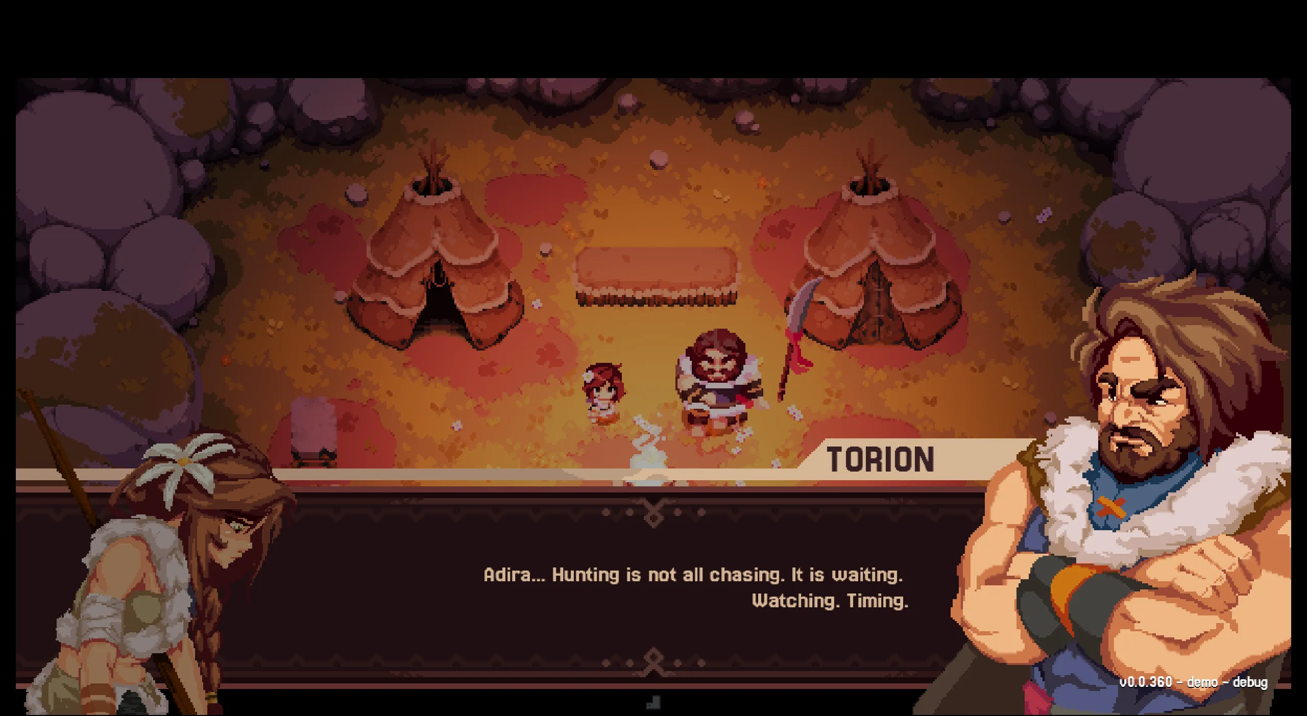 Adira stands at the edge of a forest clearing in Tribe of the Accord